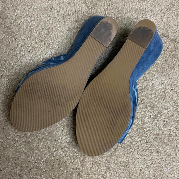 Coach Merridith Open Toe Blue Wedge Sandals Heels - Picture 4 of 7